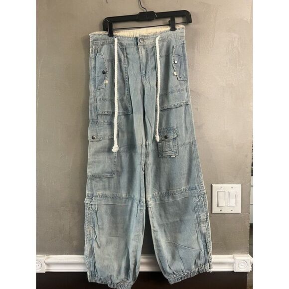 Free People We The Free South Bay Utility Cargo Jeans XS NEW - Picture 4 of 7